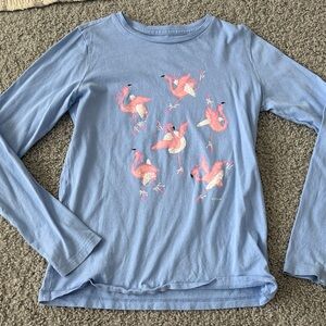 Crewcuts Light Blue Flamingo Long Sleeve Tee